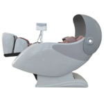 RelaxPro Systems BL-H868 in Rosébraun mit weit zurückgeneigter Rückenlehne und ausgefahrener Bein- und Fußauflage.