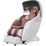 RelaxPro Systems BL-H868 in Rosébraun mit heller Außenverkleidung, gestepptem Sitzpolster und seitlichem Display.
