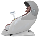 Seitliche Ansicht des RelaxPro Systems BL-H868 in Rosébraun mit nach hinten geneigtem Sitz und geschlossener Beinauflage.